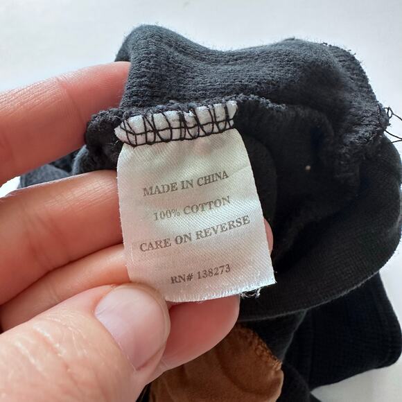 Littlest Prince Henley Boys' Black Waffle Long Sleeve Top - 18M - Picture 5 of 5